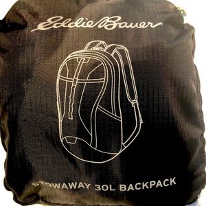 Eddie Bauer Stow Away Backback 30L in gray and mint, brand new and ever used